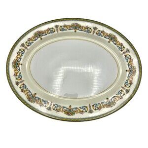 Aynsley Henley Oval Serving Platter 16 in Bone China Floral Gold Trim England